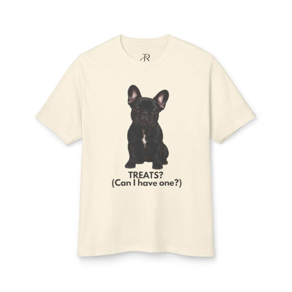 French Bulldog Tee — "TREATS? (Can I have one?)" Cute Dog Paw Graphic Shirt