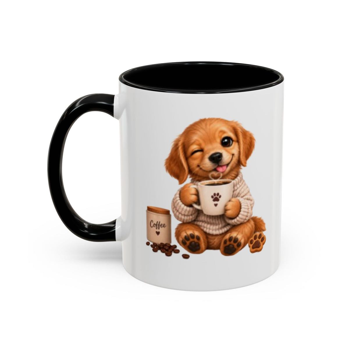 Good Morning Dog Coffee Mug — Cute Puppy Accent Mug (11/15oz)