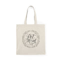 Pet Mom Cotton Tote Bag — Floral Wreath Paw Print Eco Shopper